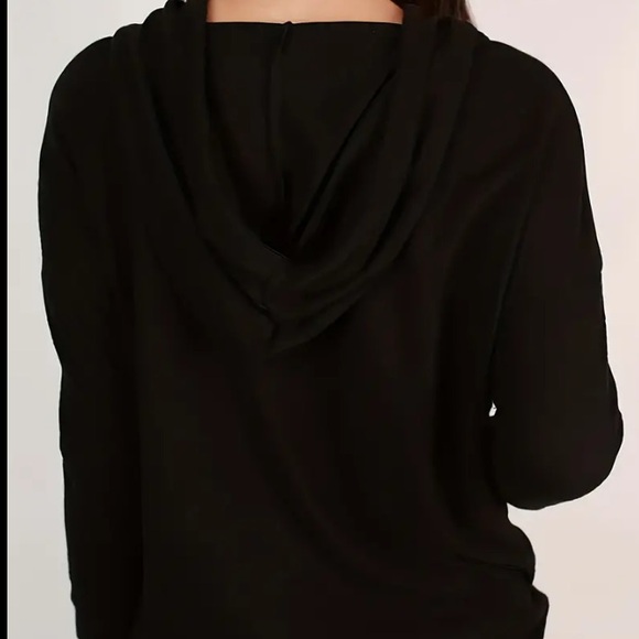 Spooky Season Black Graphic Print Long Sleeve Shirt with Hood - Picture 2 of 8